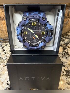 Activa X Invicta BlackOps Digital Men's Watch - 56mm, Camo, Blue (ACW1637-003)